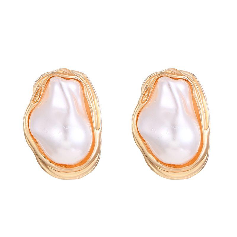 Irregular Pearl Jewelry Fashion Ins Style Baroque Elegant Graceful Shaped Pearl Decorations Gold Earrings