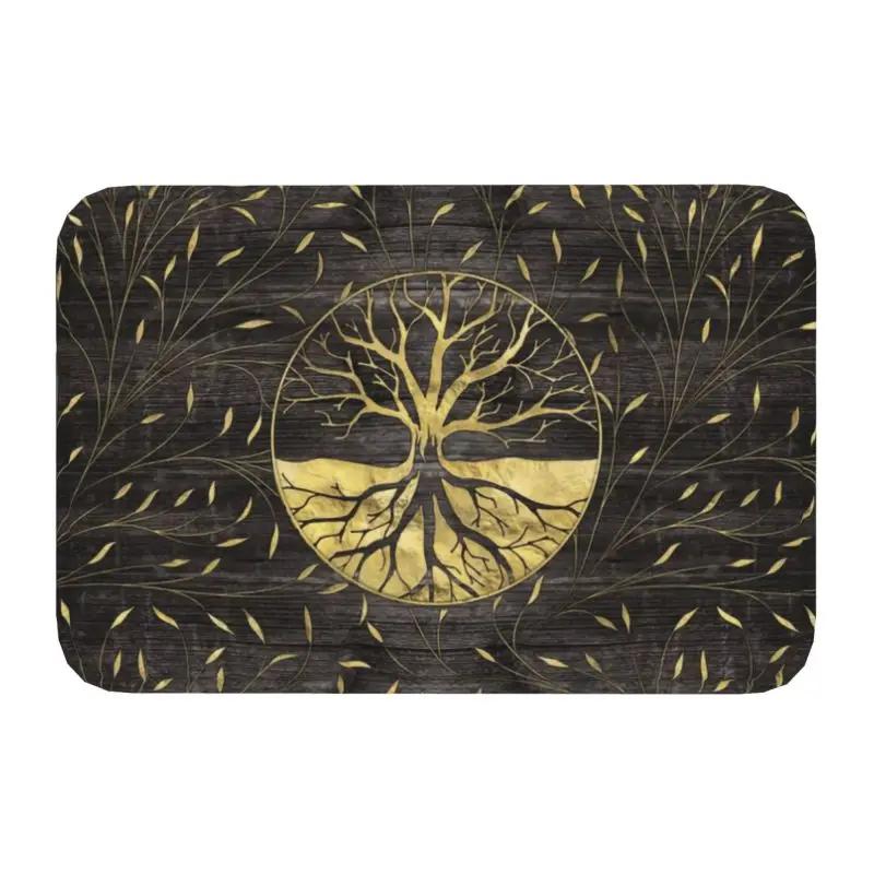 

Custom Tree Of Life With Triquetra On Futhark Doormat Non-Slip Entrance Kitchen Bath Floor Door Mat Vikings Garage Carpet Rug 40x60cm