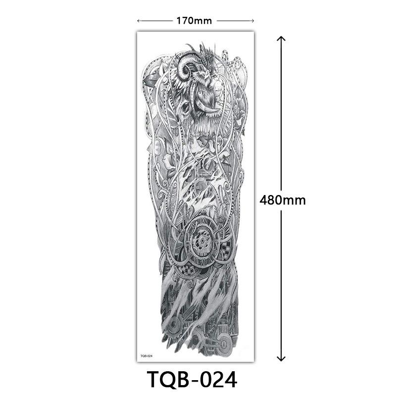 Full Arm Flower Tattoo Stickers - Large Image Design