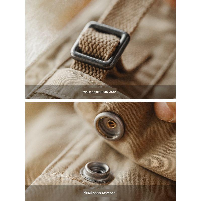 Madden Workwear American Retro Light Khaki M65 Large Pocket Straight Casual Pants Old Money Brushed Long Trousers Men's Autumn