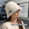 Face Rabbit Fur Bucket Hat Women Winter Warm Bucket Hat Plush Autumn and Winter Basin Hat Light Luxury Hat Women