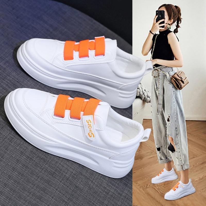 Casual Shoes Spring New Velcro Student Running Board Shoes Women's Trend Breathable Little White Shoes