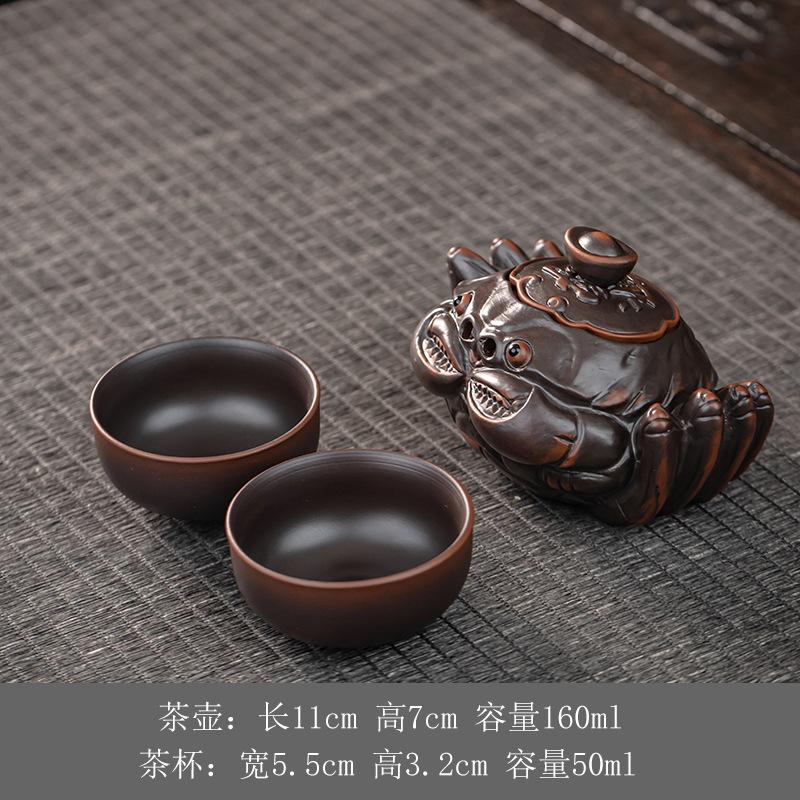 Teiera in Ceramica Viola Creativa Infusore da Tè Vintage Bollitore per Infusione del Tè Con Filtro Set di Accessori per Tè Dahongpao