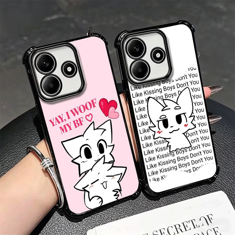 Cute B-Boykisser Catoon Plating Phone Case For Xiaomi Redmi Note 14 15 Pro Plus 13 12 11 11S 11T 10 9S 9 5G Anti-Fall Airabag Co