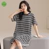 Women's Summer Cotton Round Neck Mid-Length Nightgown