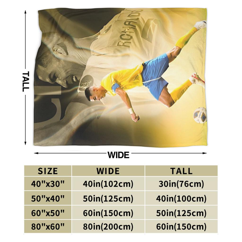 CR7 Knitted Blanket Coral Fleece Plush Warm Throw Blanket for Car Sofa Couch Bedspread