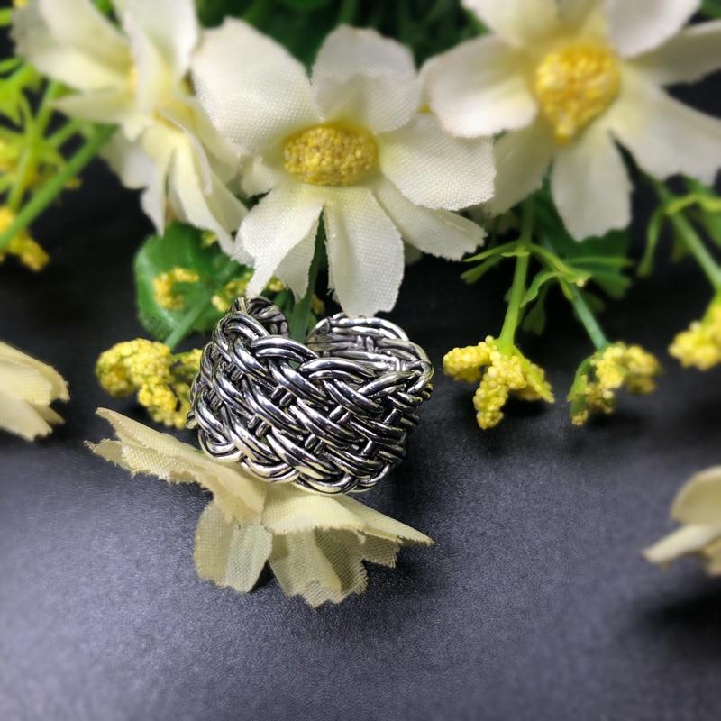 New Arrival Silver Color Trendy Thai Silver Flower Ladies Finger Rings Jewelry For Women Open Ring Never