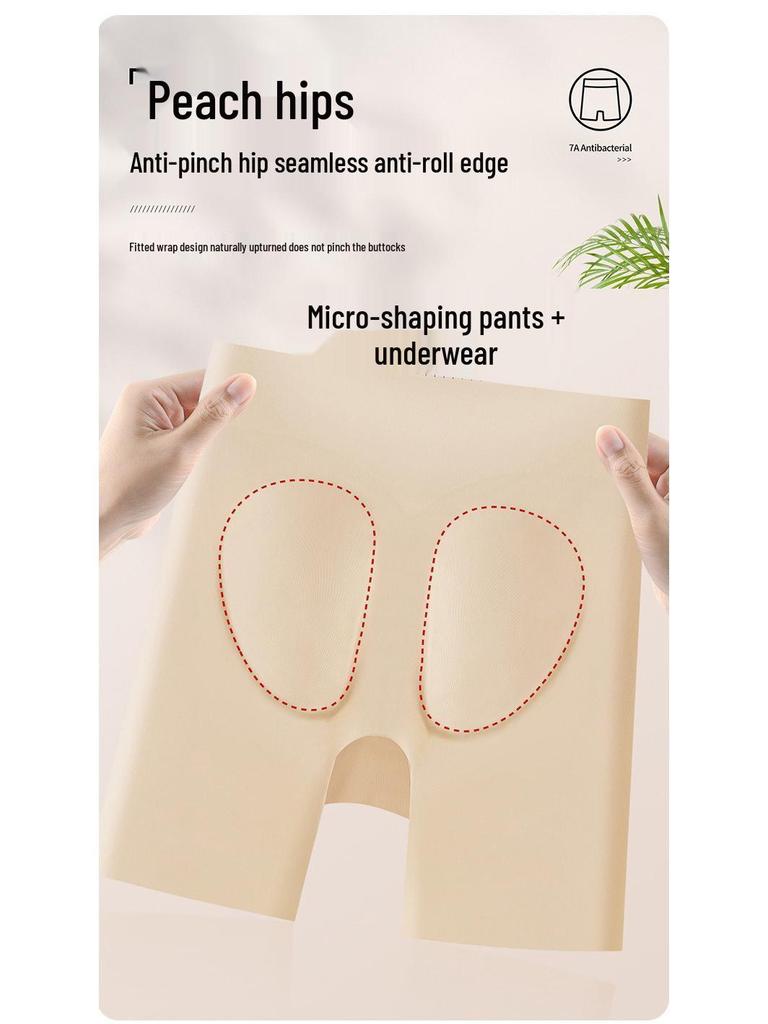 7A Antibacterial High-Waisted Tummy Control Hip-Lifting Shaping Pants, Gray-Blue, Base Layer Safety Yoga Pants
