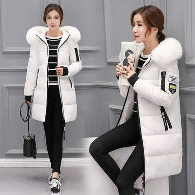 Winter Unten Baumwolle Jacke Frauen Lange Mantel Parkas Verdickung Weibliche Warme Kleidung Kaninchen Pelz Kragen Hohe Qualität Jacke