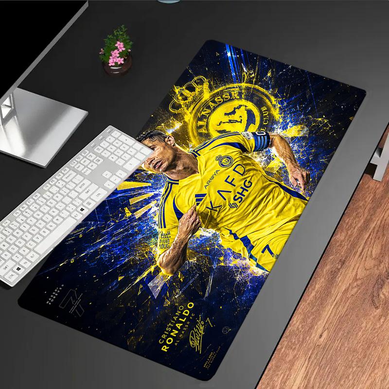 Ronaldo's Fiery Celebration mouse pad, rubber base, esports desk mat, mouse pad for gamers and office use, gaming desk , easy to clean mat