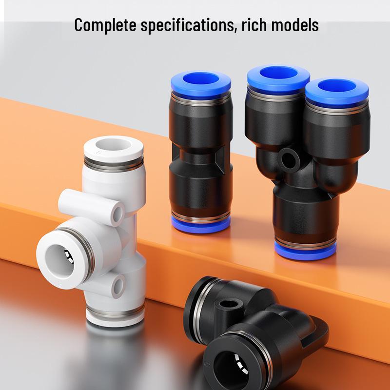 UK/US Quick Connect Fittings - Blue/Black/White Caps, Air Hose Models PU, PV, PY, PE (1/4 & 3/8)