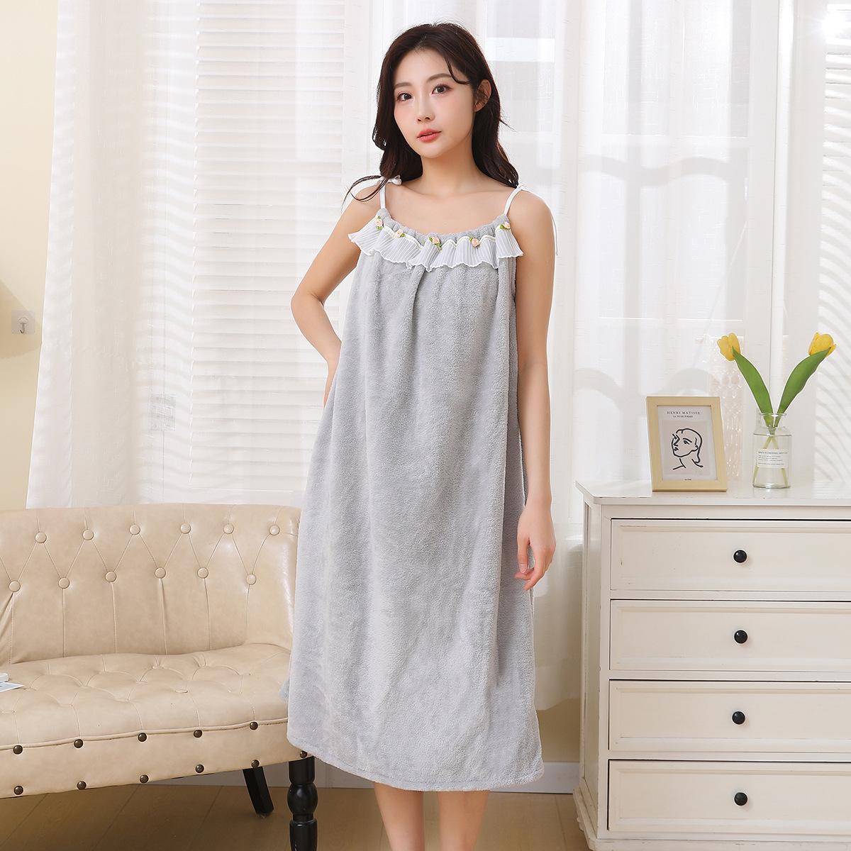 

Юбка для купания из кораллового флиса с кружевом, мягкое банное полотенце, удобная женская юбка для купания на подтяжках One size