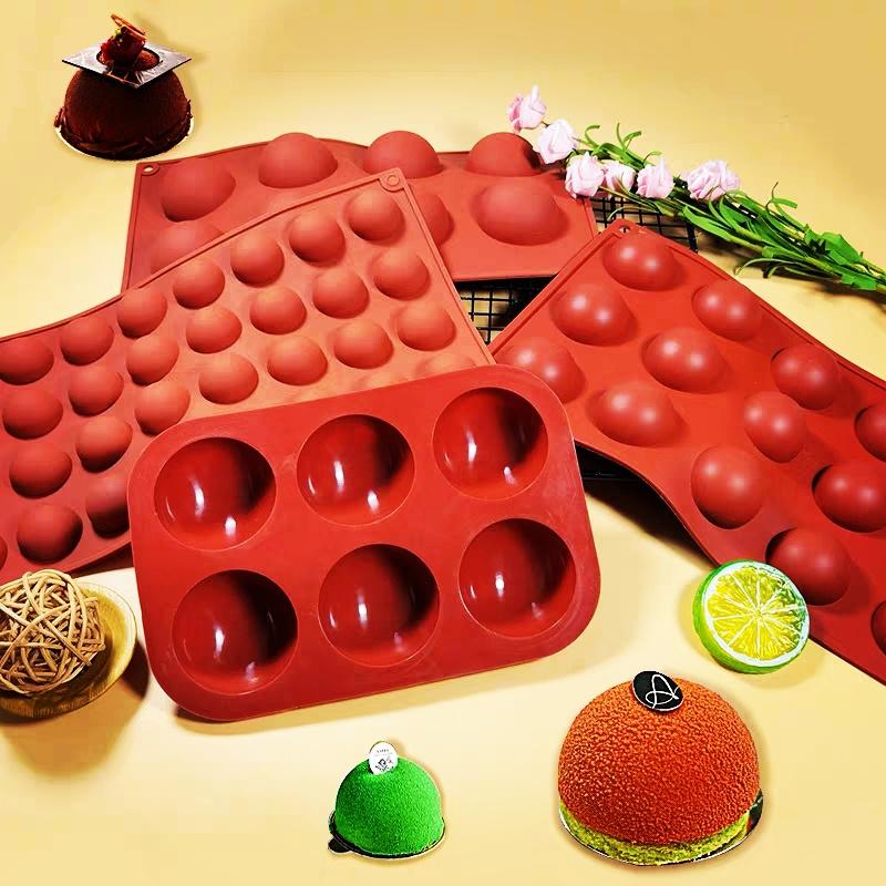 3D Hemisphärische Silikonform Form Runde Halbkugel Schokoladenform Pudding Gelee Backform DIY Kuchenform