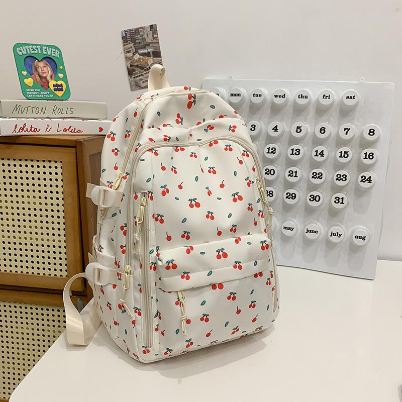 Schoolbag College Style School Bag Female College Student Korean Small Floral Backpack Versatile Large Capacity Junior High School Student Backpack 