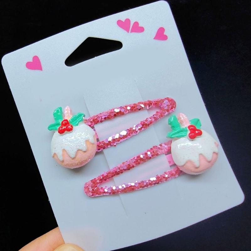 Lovely Christmas Hair Clip Sequined Nonslip Strong Clip Santa/Tree Decors For Christmas Holiday Hair Styling Accessories