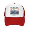 Custom Go Outside Worst Case Scenario A Bear Kills You Trucker Hat Adult Adjustable Baseball Cap Unisex Women Sports Dad Hat