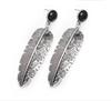 Women New Arrival Elegant Bohemian Vintage Feather Earring Summer Style Black Leaf Earring Pendant Accessories gift