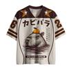 Japanese Retro Pattern 3D Print Tee Sport Quick-dry Breatha V-neck T-shirt Outdoor Street Casual Fashion Y2K Clothes