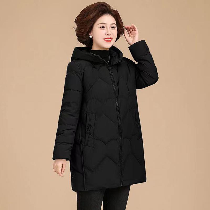 Veste à capuche femme automne et hiver à capuche chaud confortable manteau épaissi décontracté couleur unie polyvalent Long manteau