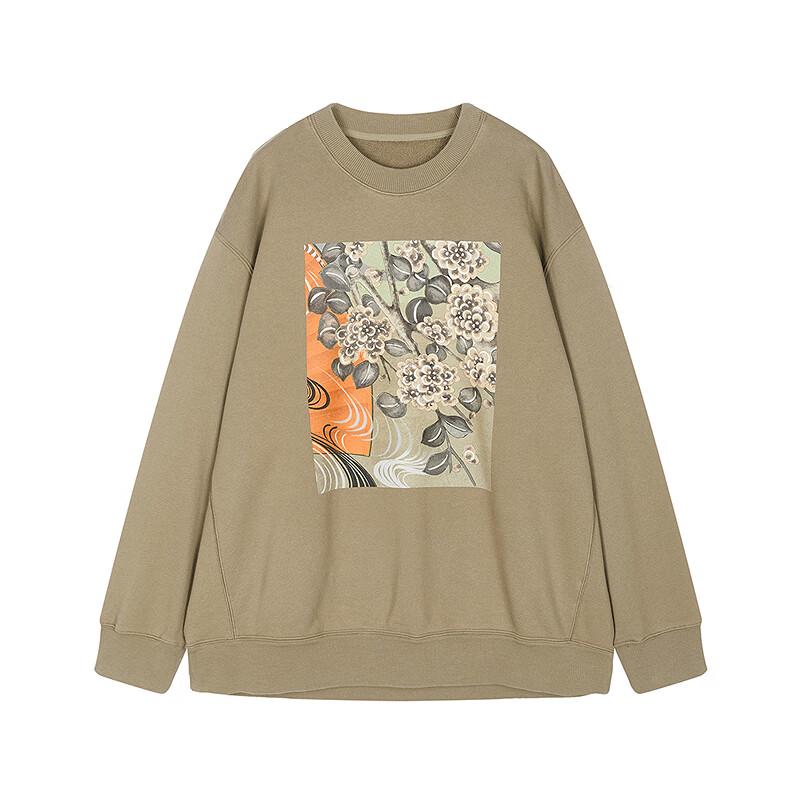 JNBY 2025 Autumn Floral Print Loose Pullover Sweatshirt