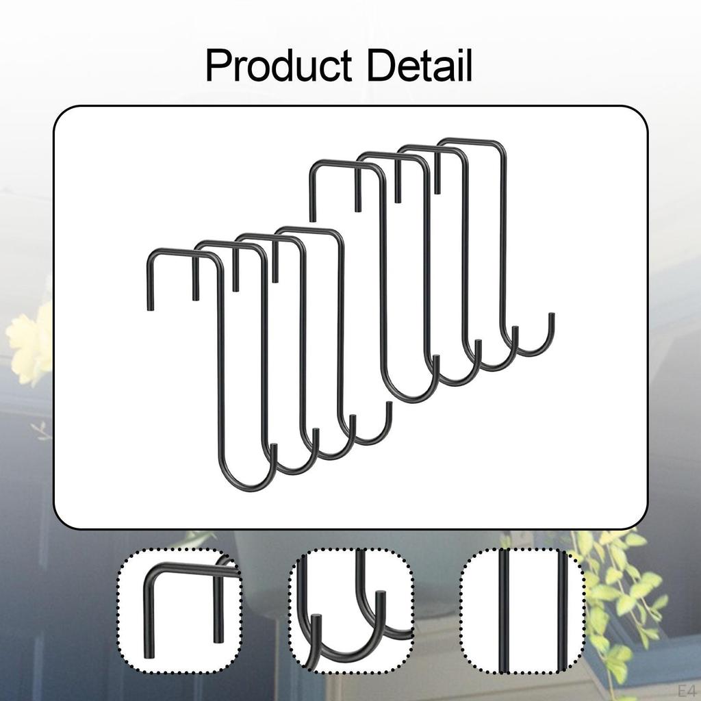 8 Hanging Hooks, Fence Hangers, Heavy Duty Compact Plant Patio Hooks for Bird Feeders,