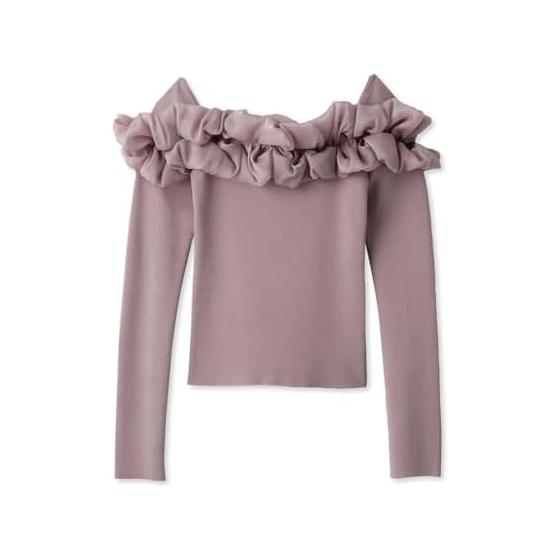 [Sneider] Design Frill Knit TOPS SWNT241158 Women s