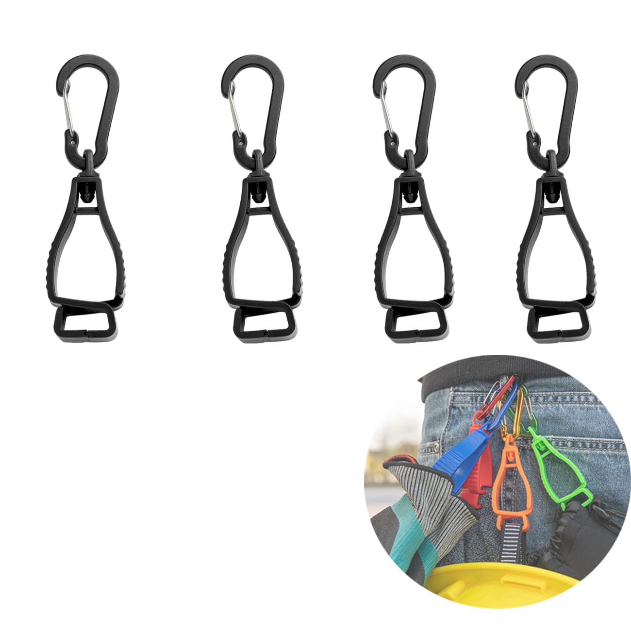 

Glove Glove Holder Carabiner Carabiner Clip Glove Lost For Glove High Set of 4 Black Holder, [Improved 360° Rotation] Clip, Holder, Pincer, Clip,