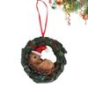 Creative Christmas Tree Pendant Cartoon Animals Christmas Animal Wreath  Garden Decoration