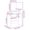 Makeup Table with Mirror Smoked Oak 80 x 41 x 144.5 cm