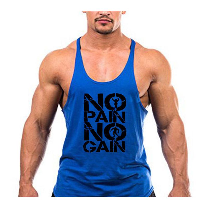 

Breathable Sleeveless Sports Training Tank Top - Comfortable Fitness Bodybuilding Vest 2XL темно-синього кольору