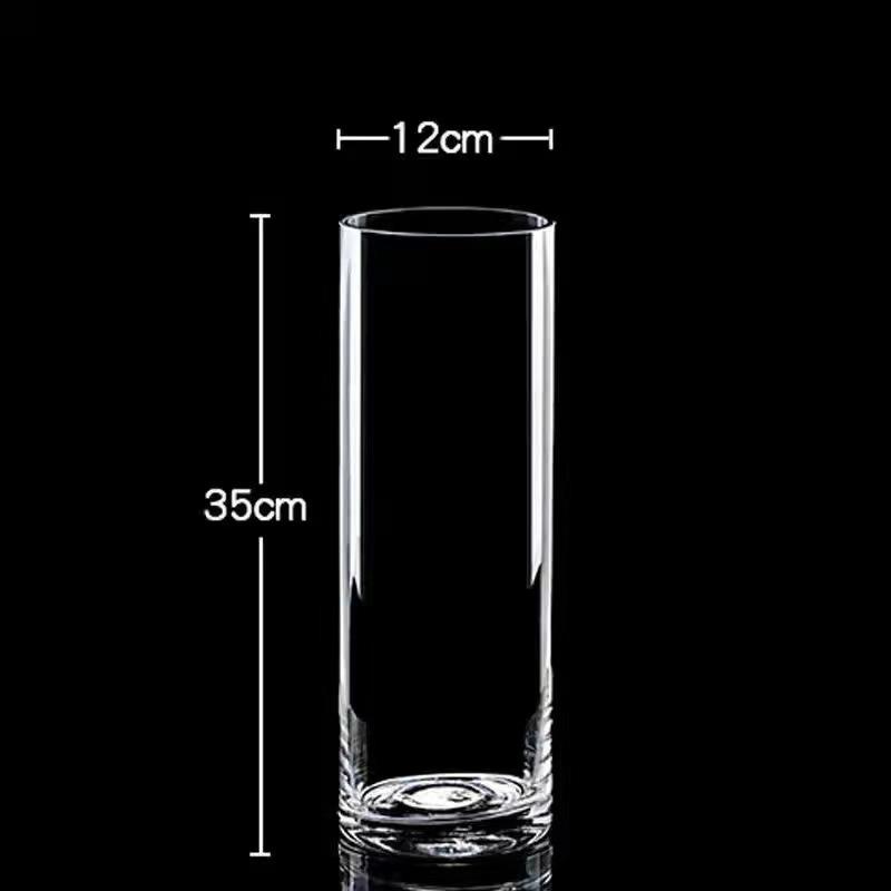 Transparent Glass Flower Vase & Hydroponic Container - Floor Ornament
