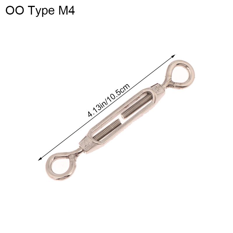 1Pc Oc/Oo/Cc Type M4 M5 M6 M8 Stainless Steel 304 Adjust Chain Rigging Hooks Eye Turnbuckle Wire Rope Tension Device