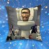 Skibidi Toilet Pillow for Sofa Seat Chair DecorativeModern Home Decor Print Throw Cushion