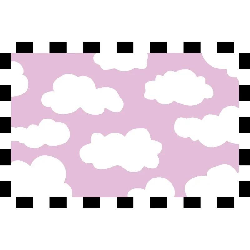 Plaid Cloud Living Room Carpet Cute Art Children Play Mat Washable Non Slip Home Bedroom Balcony Bath Rug Nersury Doormats Dec