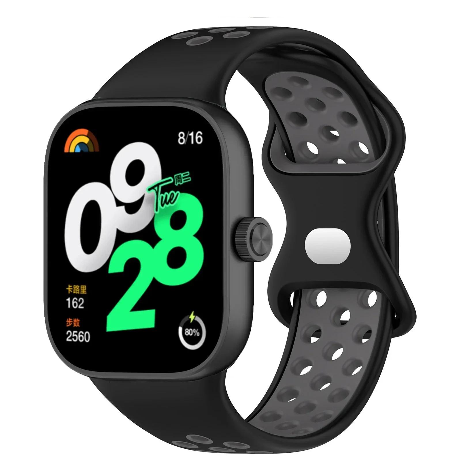 

Дышащий силиконовый ремешок для Xiaomi Redmi Watch 4 5 Sport Сменный браслет Наручный ремешок Correa для Mi Band 9 Pro/mi band 8 pro For Redmi Watch 4 5