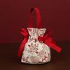 Letter Canvas Drawstring Bag Floral Bowknot Handbag Elegant Festive Sugar Bag  Party