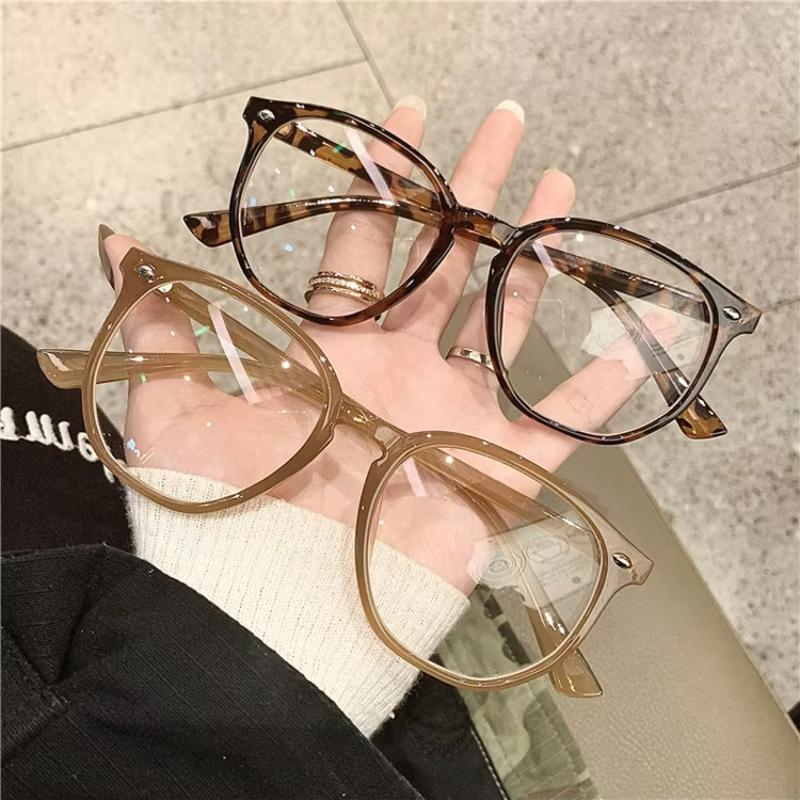 Simple Retro Irregular Rice Nails Decorative Anti-blue Transparent Lenses Women's Sunglasses