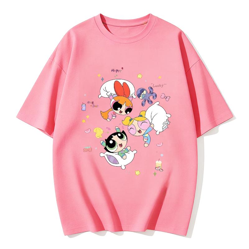 

2026 Girls Super Powerful Blouse Training Streetwear T-shirt Womens Tee Breathable Gym Fitness Family Matching Outfits Clothing 110 рожевий