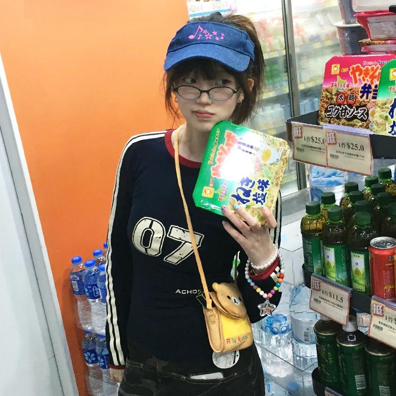 Japanese Y2k Letter Print T Shirt Vintage Harajuku Long Sleeve Jersey T-shirt American Retro Streetwear 2000s Aesthetics