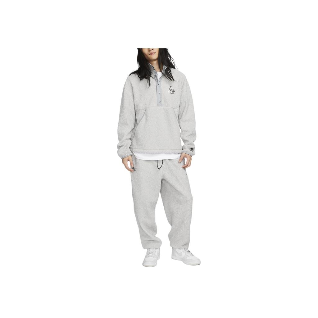 Nike Embroidered Logo Elastic Waist Loose-Fit Sports Pants Men Bottoms Grey DQ4196-097