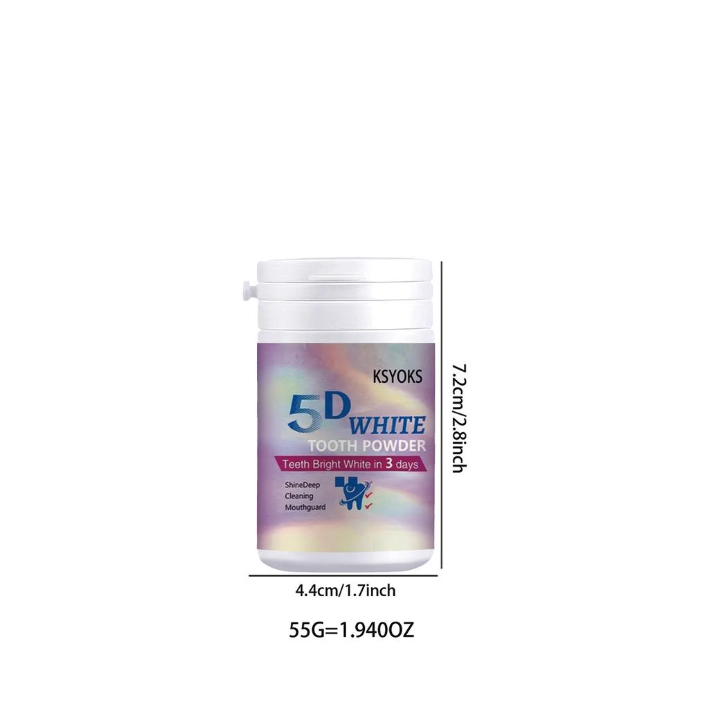 5D Bright White Tooth Powder, Deep Cleaning, Oral Protection, Bright White Teeth, Fresh Breath