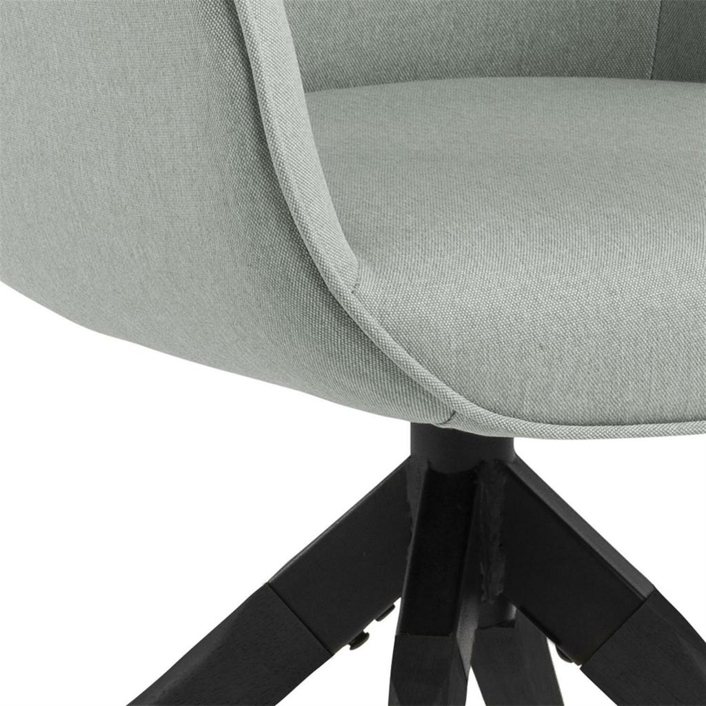 Aura SWIVEL CHAIR light gray UPHOLSTERED wooden legs