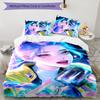 KPOP Hunter 3pcs Bedding Set Duvet Cover Closure Includes 1 Duvet Cover & 2 Pillowcases for All Seasons Bedroom Home Dorm Decor