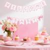 2pcs Welcome Baby Banner, Pre-Strung Pink Bow Welcome Baby Sign Hanging Banner Perfect Decorations and Photo Props for Girls Babies Shower Gender