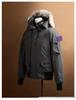 Winter Pure Canada Goose Down Bomber Jacket Putin Style Unisex White Duck Cold-Proof