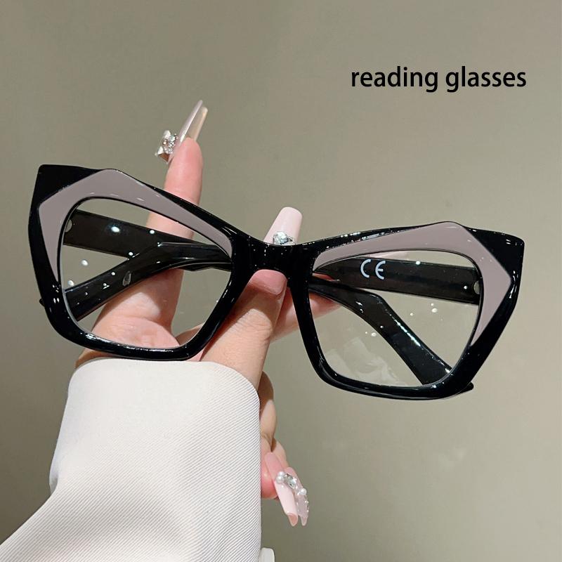 

Женские очки для чтения оверсайз Модные лоскутные оправы с блокировкой синего света Трендовые Новинки в очках для пресбиопии 1