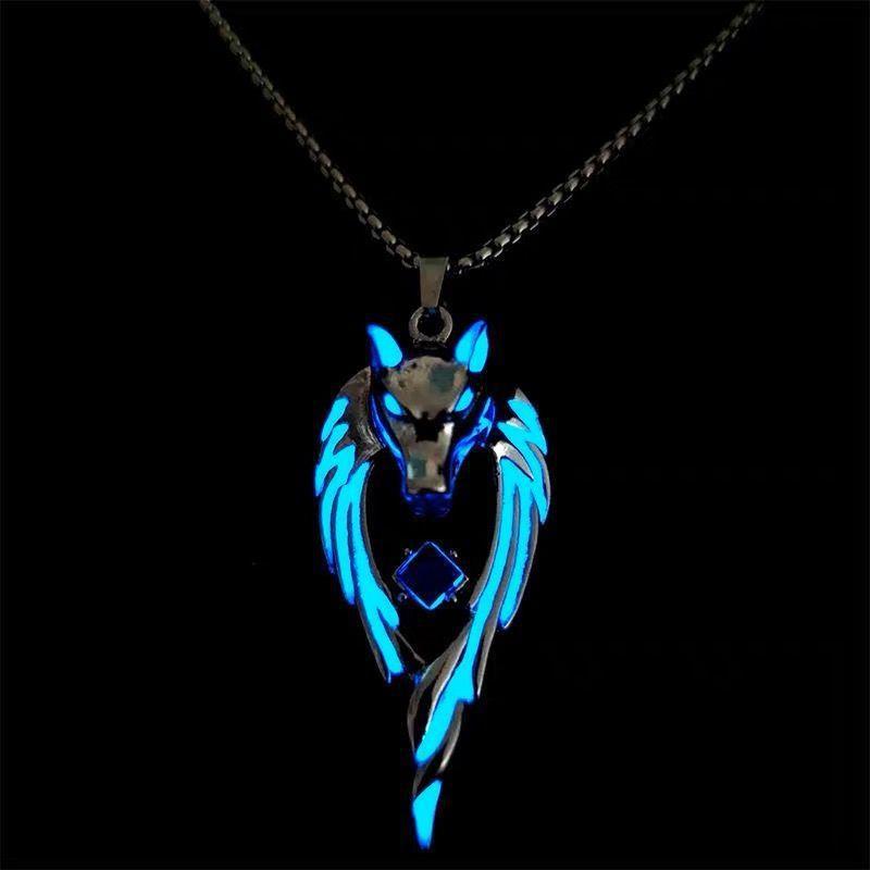 Flame Dragon Wolf King Necklace: Cool Unisex Pendant with Disco Hip-Hop Style
