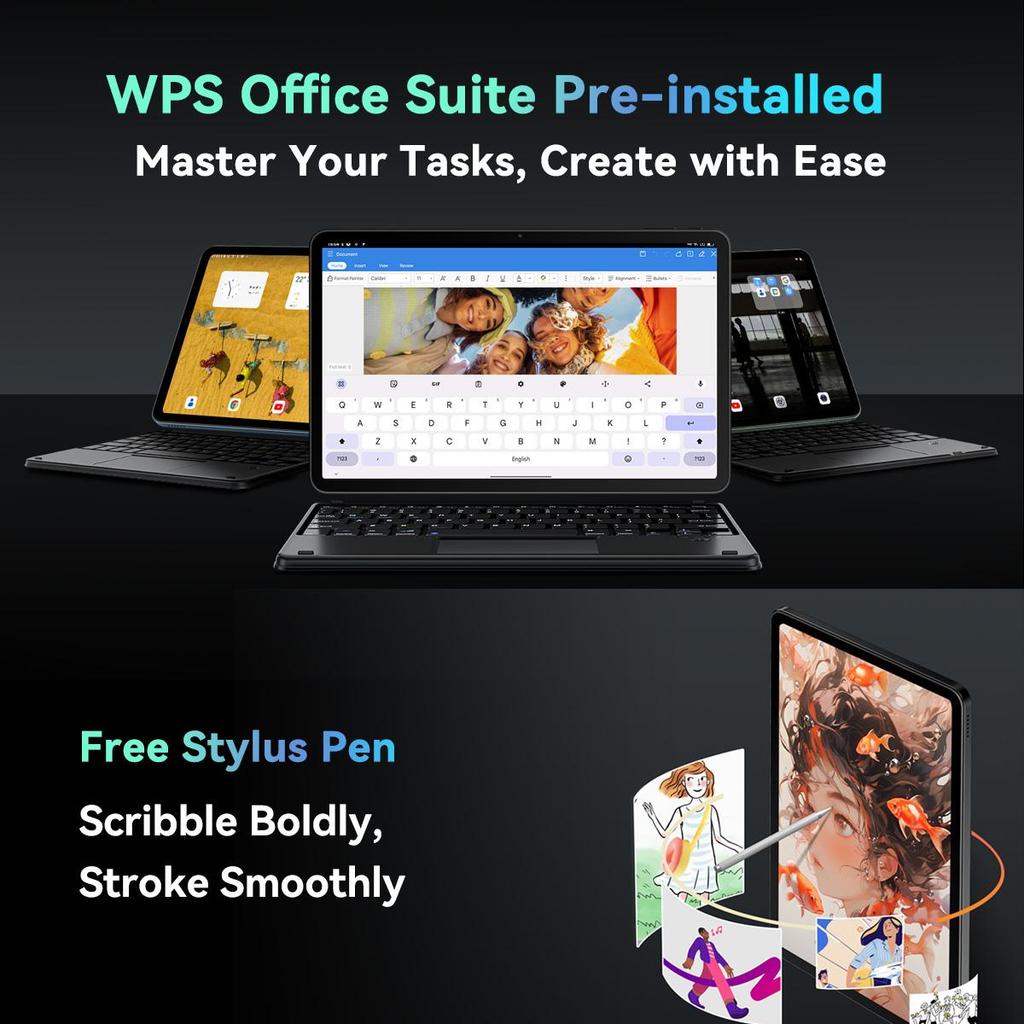 Refurbished Blackview MEGA 2 Android 15 4G Tablet 12-Zoll 24GB RAM 256GB ROM Widevine L1