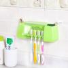 Dual Suction Cup 5-Position Toothbrush Organizer with Dust Cover