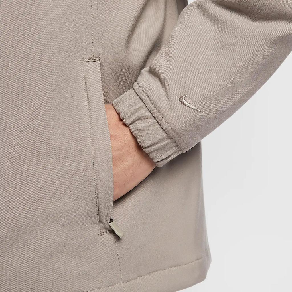 Nike Swoosh Polo Comfortable Solid Color Long Sleeve Jacket Men Jackets Moon-Fossil HF6790-087
